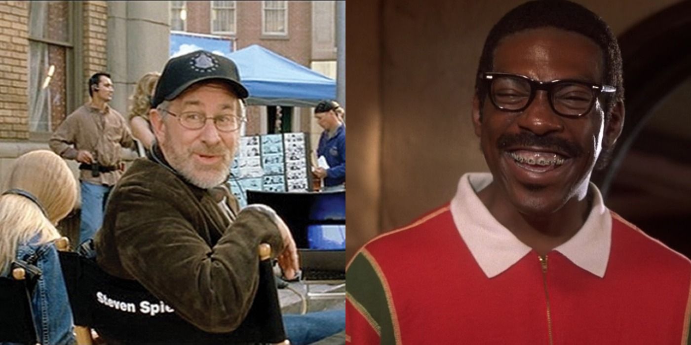 A split screen of Austin Powers and Bowfinger.