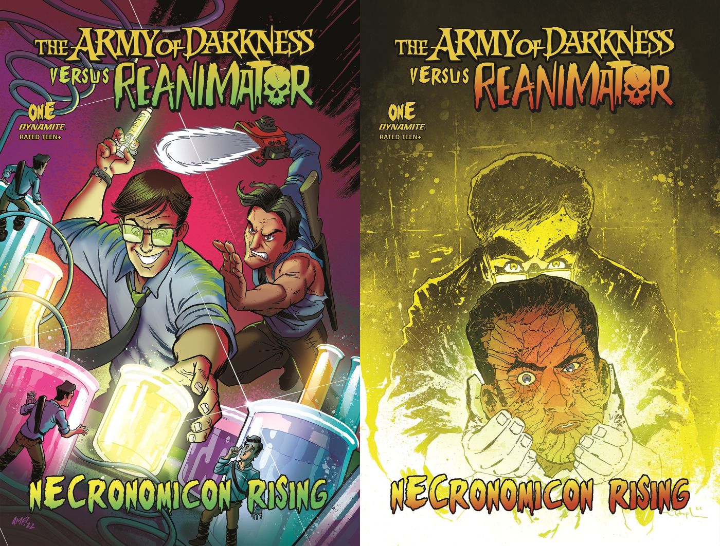 Covers 1 and 2 for Army of Darkness vs. Re-Animator