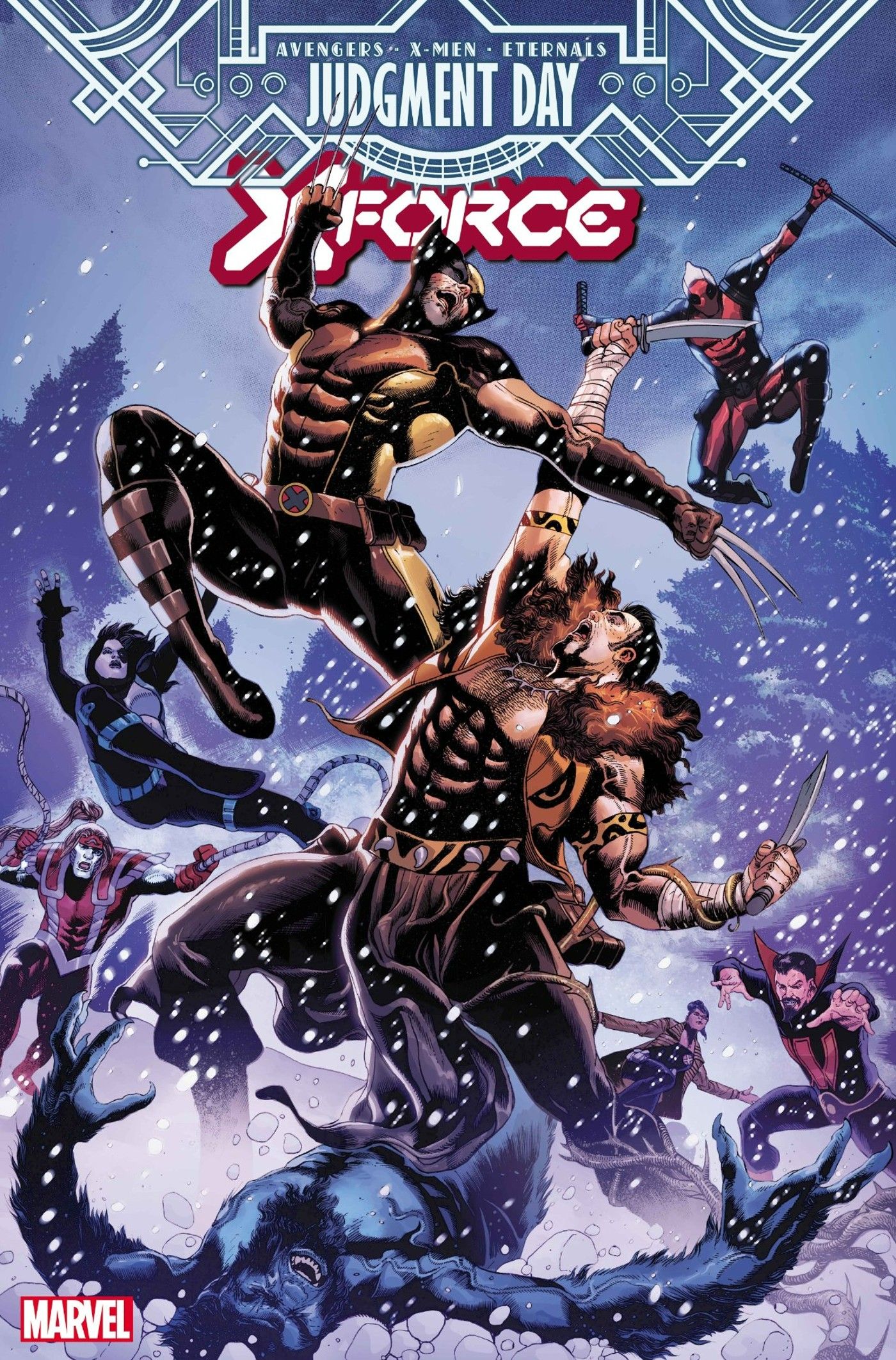 AXE Judgment Day Hunt for X X-Force Wolverine vs Kraven the Hunter