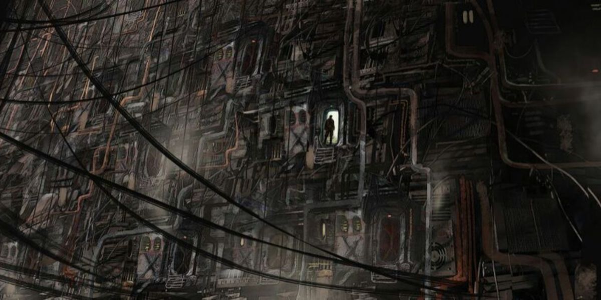 Above the streets of Kafrene in Rogue One A Star Wars Story