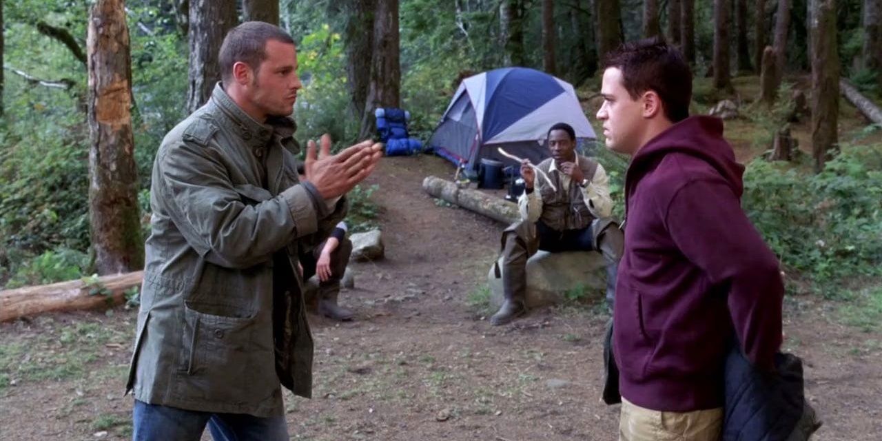 Alex and George about to fight in Grey's Anatomy 