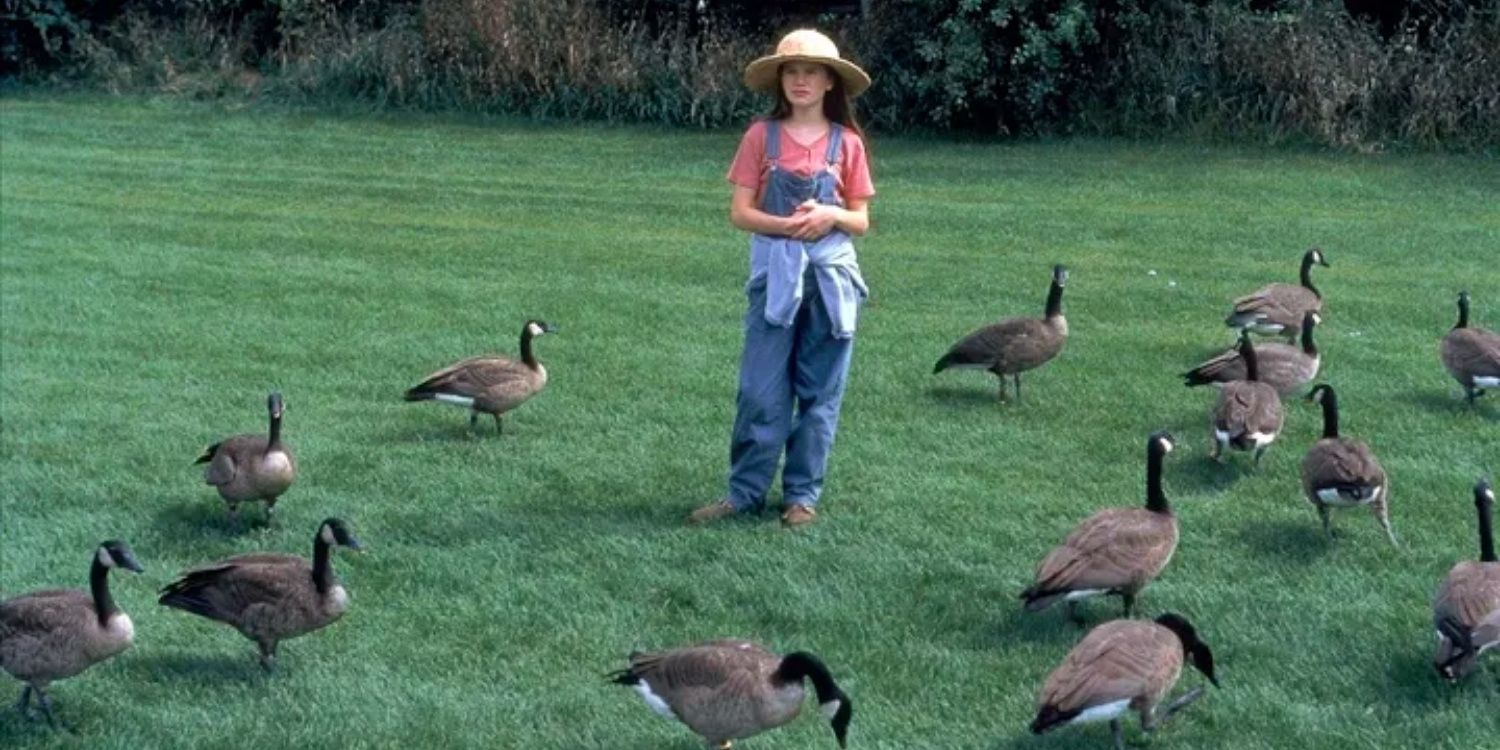 Amy with the geese in Fly Away Home