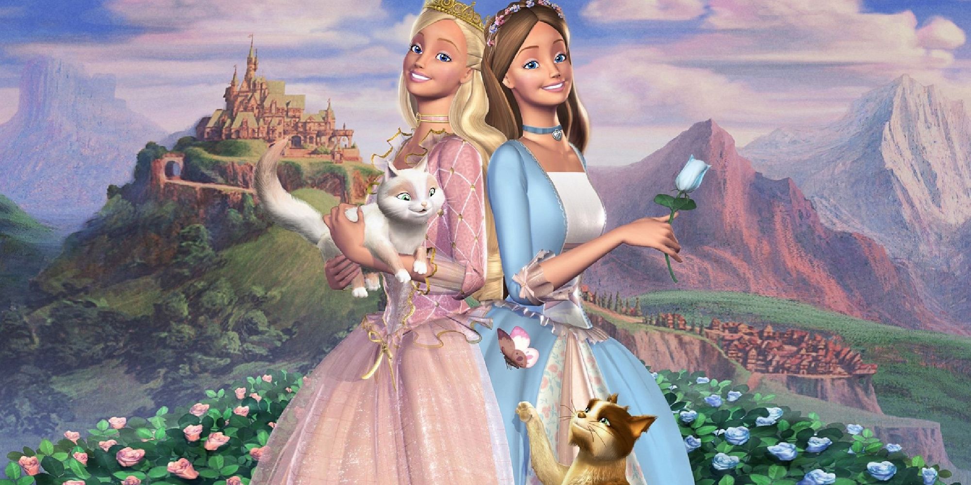 Anneliese and Erika with their cats in Barbie As The Princess And The Pauper