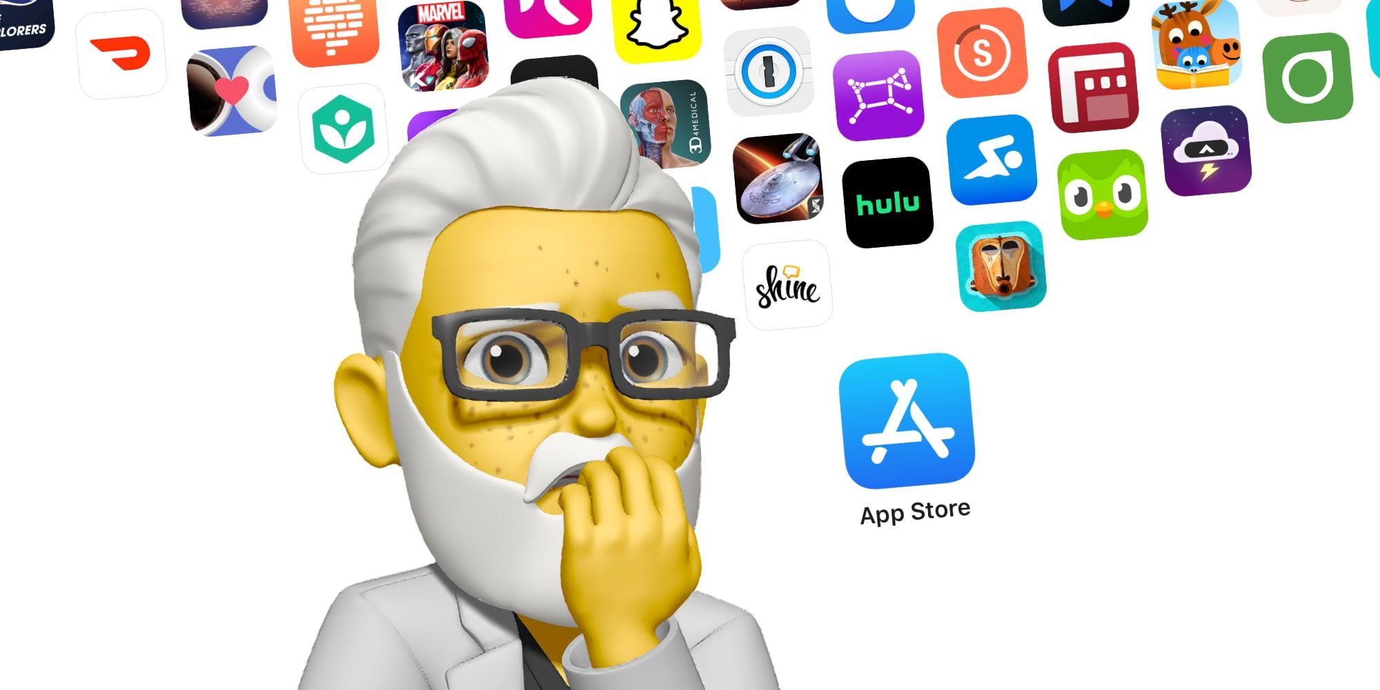 Apple Memoi Old Man With A Grey Beard (Old App) Worried Over App Store