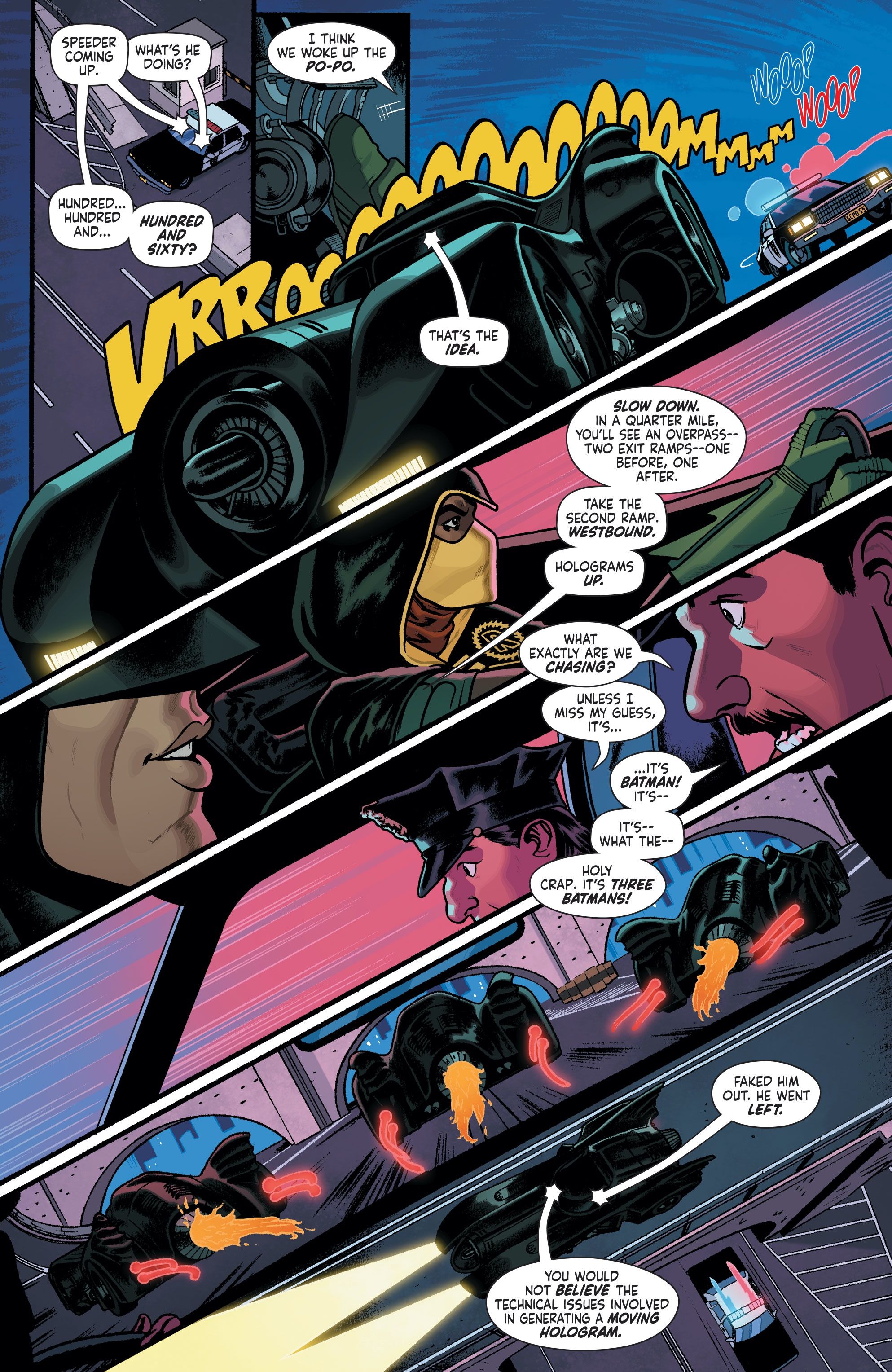 Batman and Robin in the Batmobole