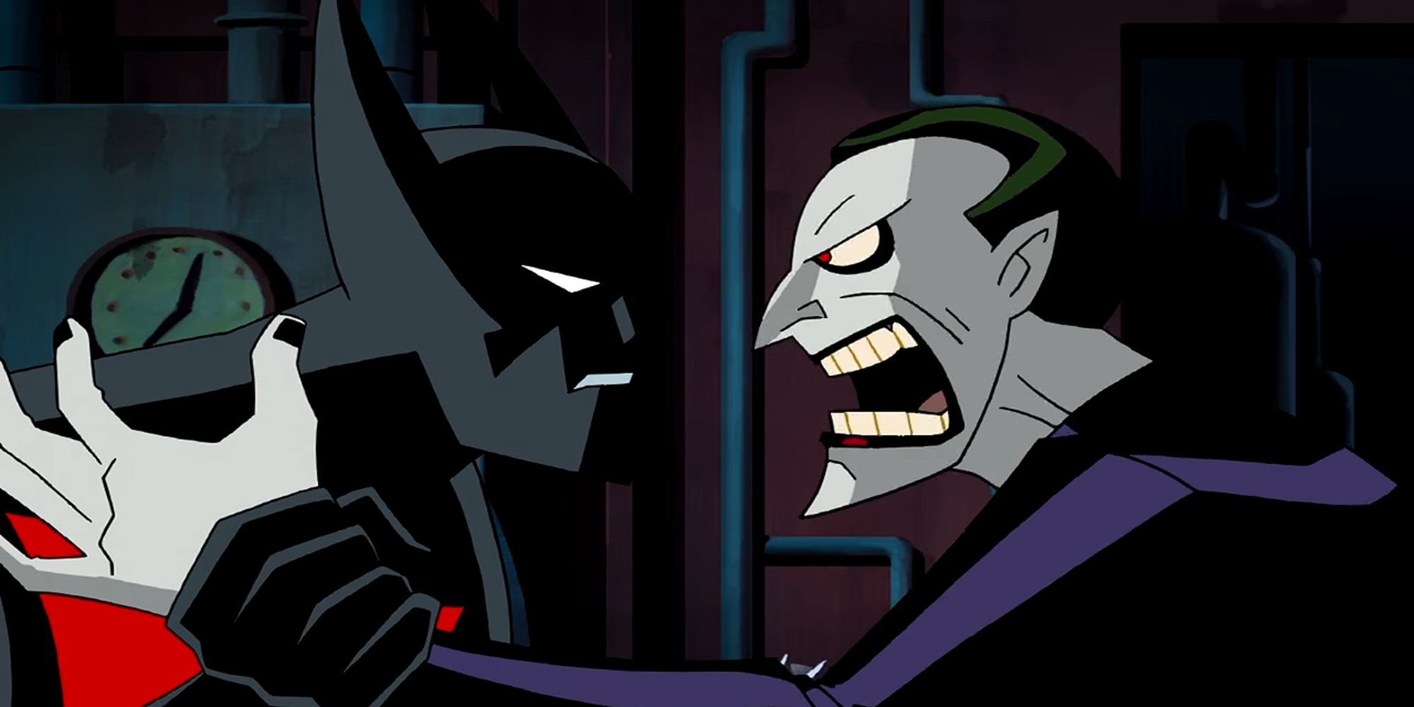 Batman Beyond confronting The Joker in Batman Beyond Return Of The Joker.