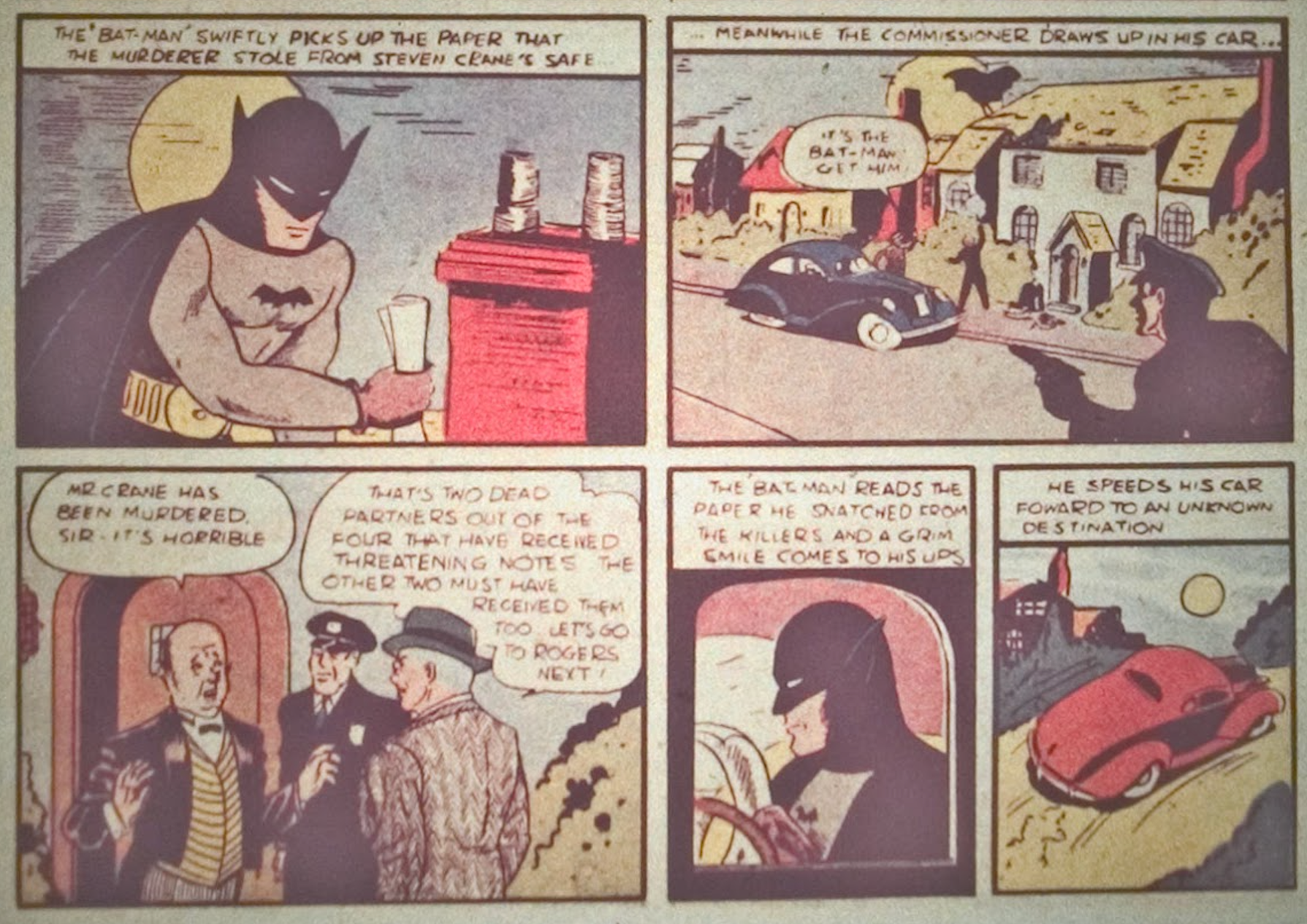 Batman first red convertible in comics