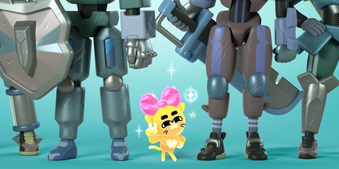 Battle Kitty with some robots