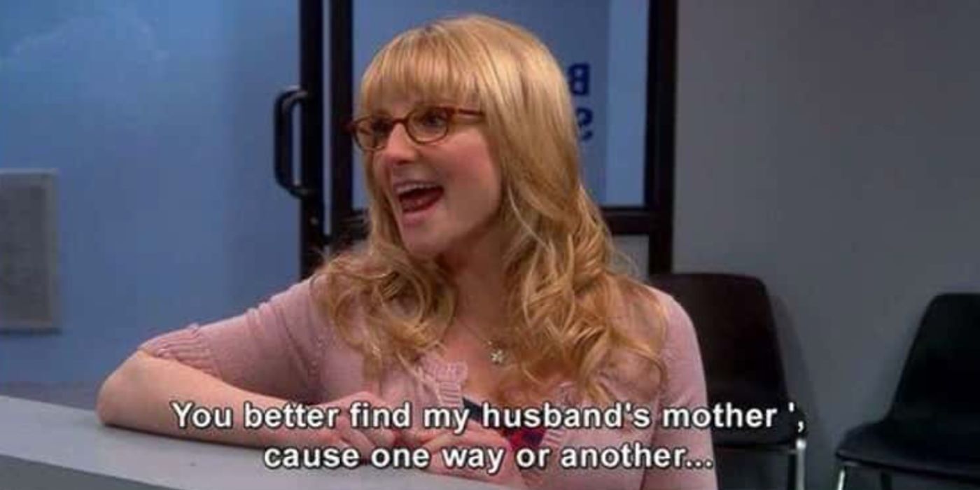 Bernadette arguing with an airline worker on TBBT