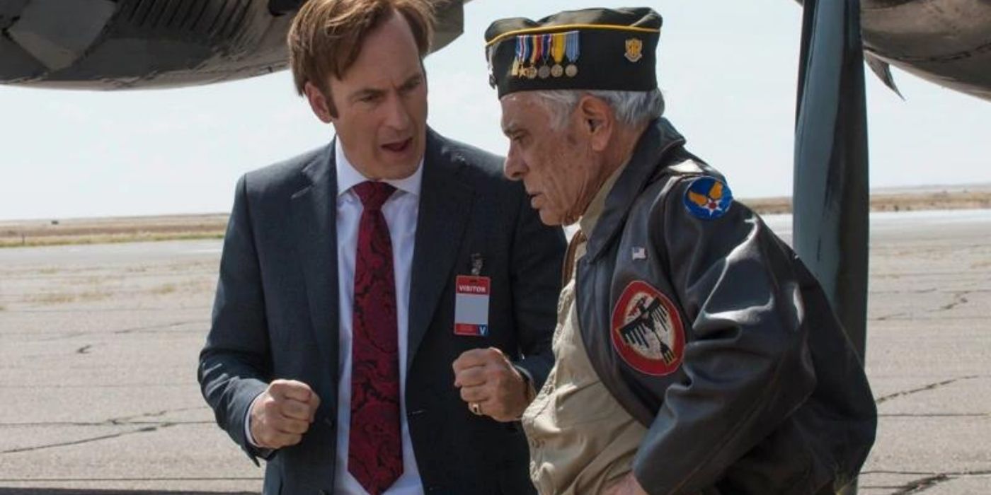 Jimmy talking to the fake veteran in Better Call Saul. 