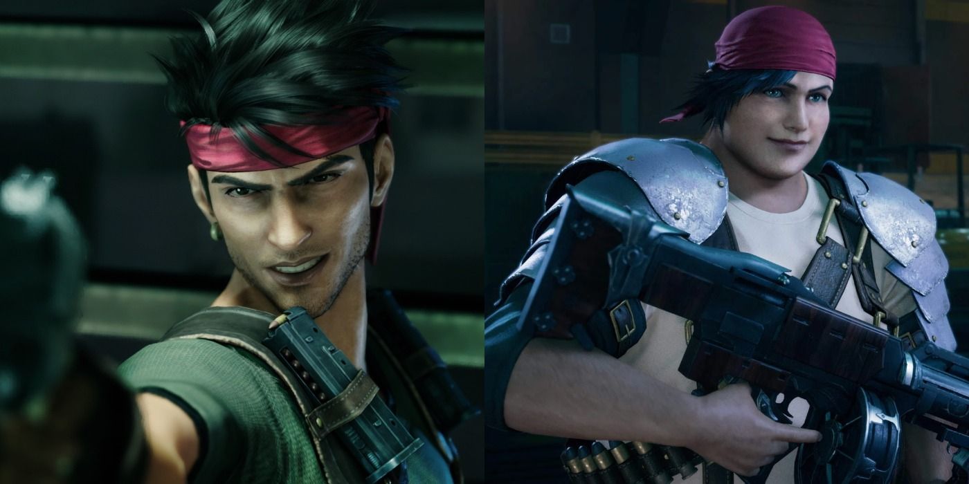 Split image of Biggs and Wedge armed in FF7R