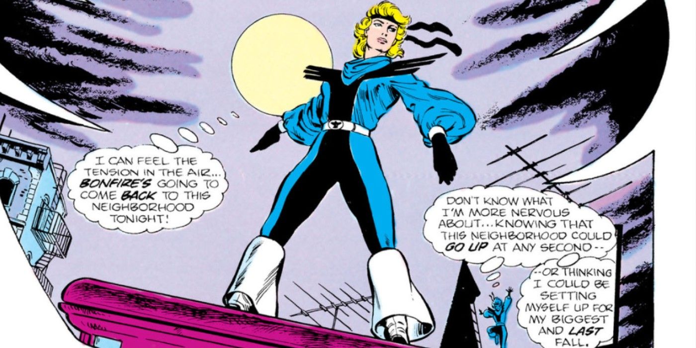 Black Canary in her jumpsuit costume from the 1980s in Detective Comics #554.
