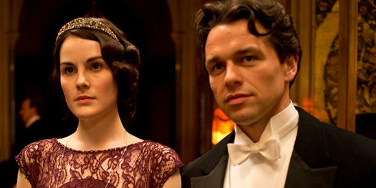 Charles standing with Mary Downton Abbey