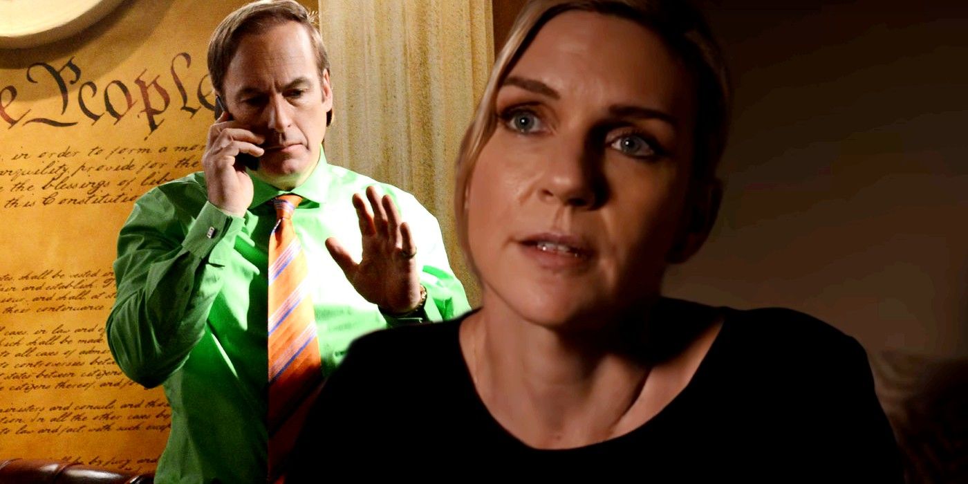 Bob Odenkirk as Jimmy and Rhea Seehorn as Kim in Better Call Saul