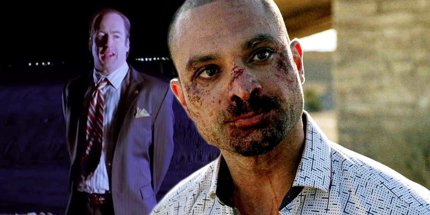 Bob Odenkirk as Saul Goodman in Breaking Bad and Michael Mando as Nacho in Better Call Saul
