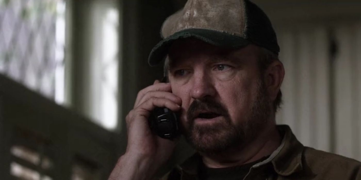 Bobby talking on the phone in Supernatural