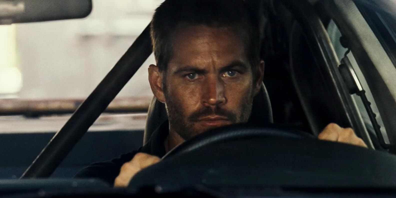 Brian O'Conner driving his car in Fast and Furious 6 