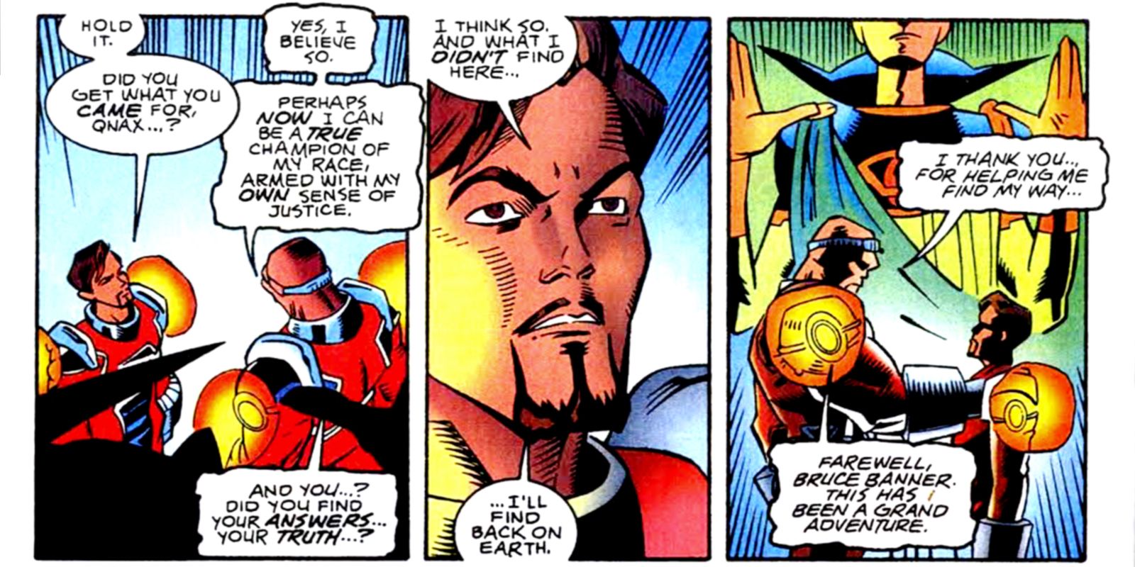 Bruce Banner says bye to Qnax.