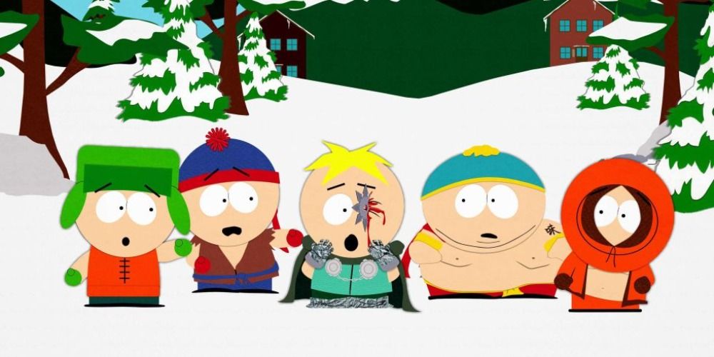 Butters with a Ninja star in his eye in South Park