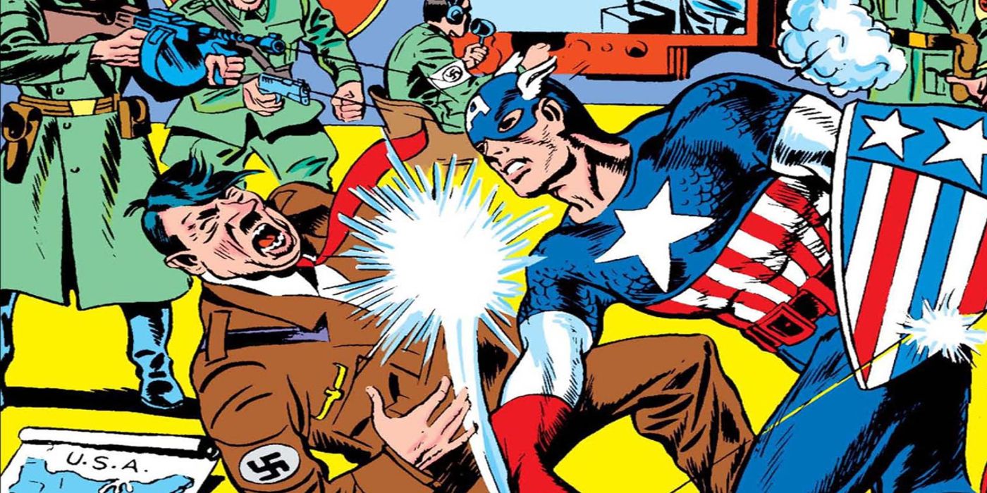 Captain America Punches Adolf Hitler