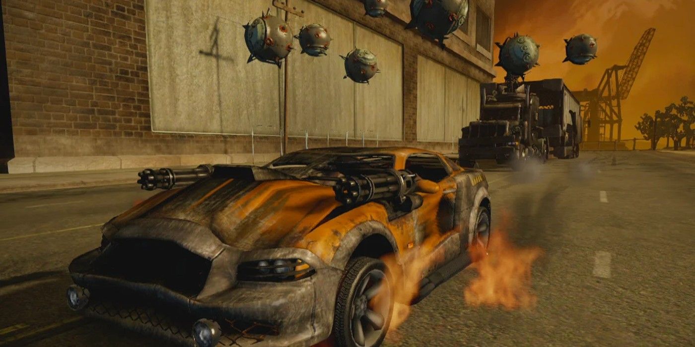 Car driving through bombs in Twisted Metal