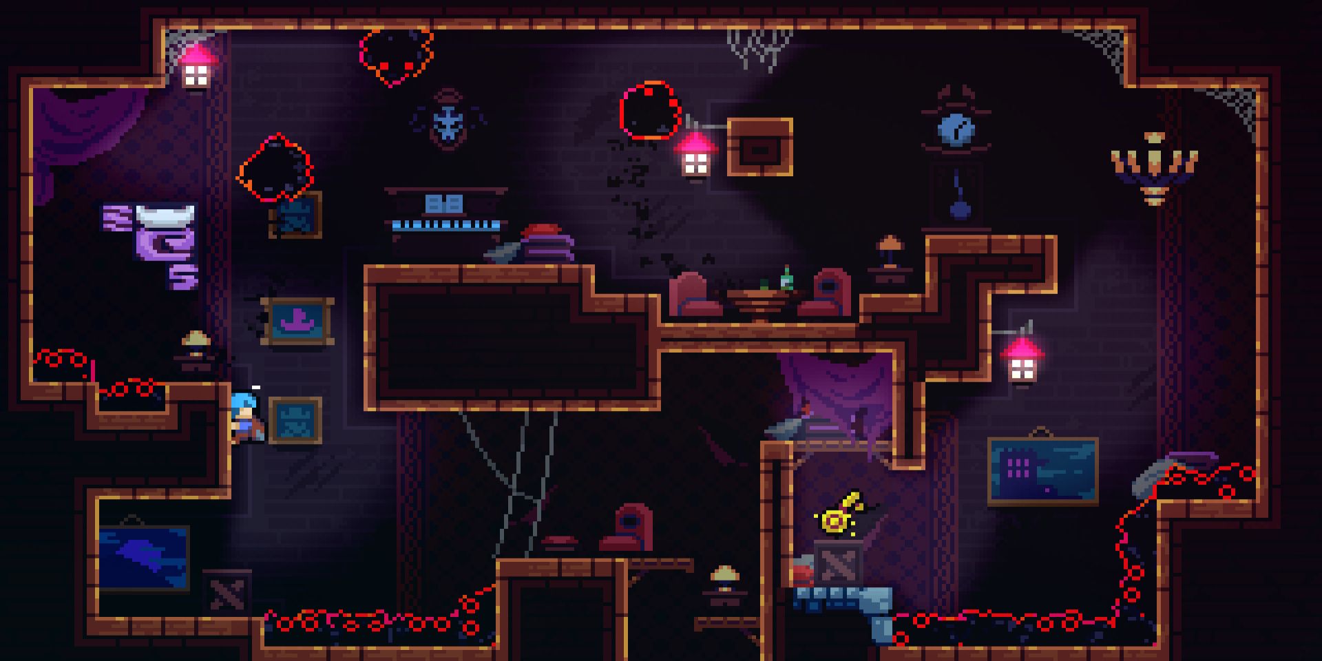 Gameplay from the 2018 platforming video game Celeste.