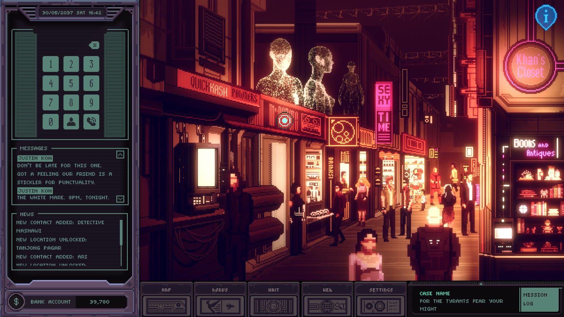 Chinatown Detective Agency setting pixel art.