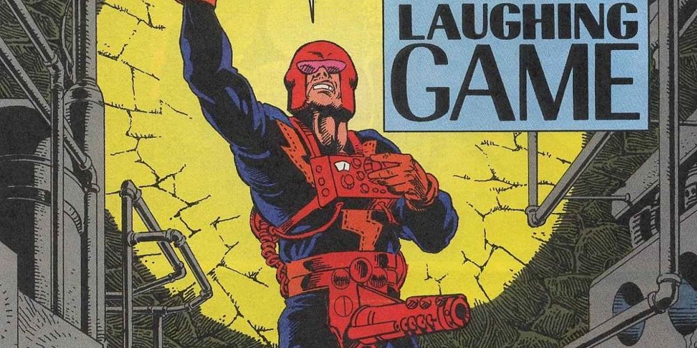 Codpiece lifts an arm in DC Comic The Laughing Game