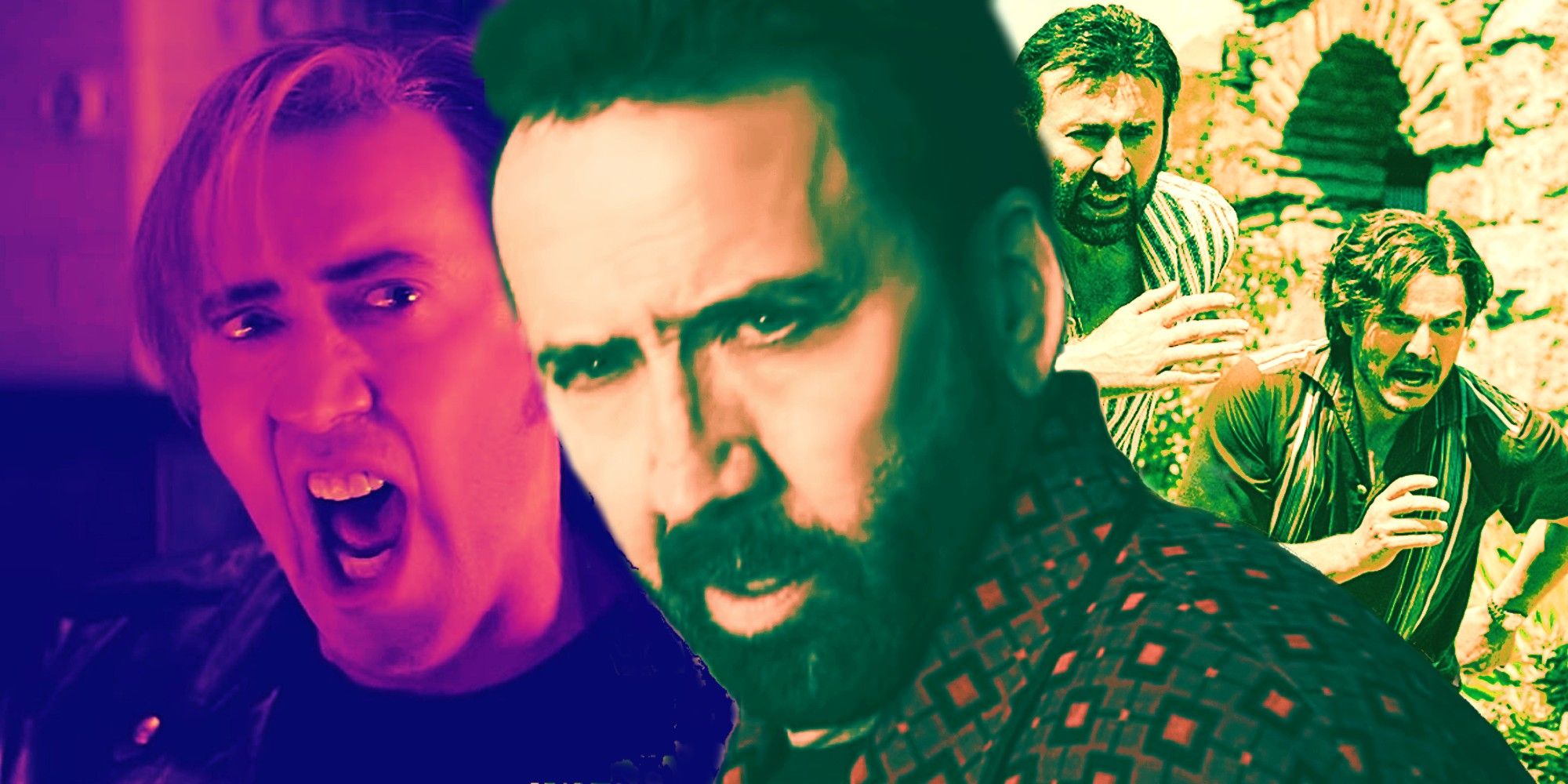 Collage of Nicolas Cage and Pedro Pascal in The Unbearable Weight of Massive Talent