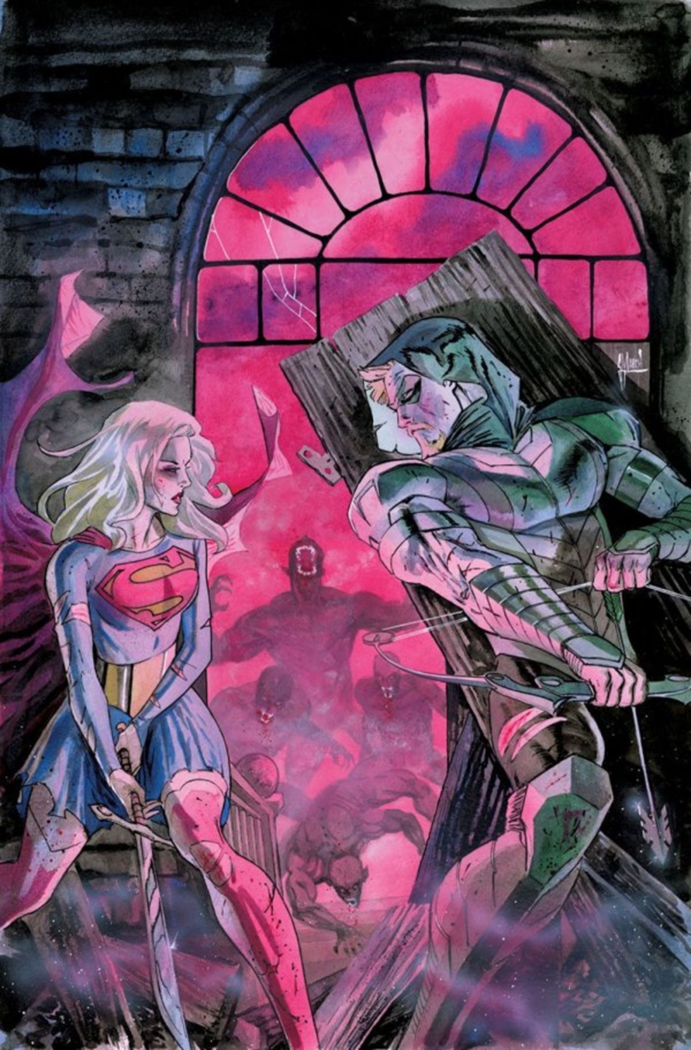 DC Vs. Vampires 7 Cover Green Arrow Supergirl DC Comics