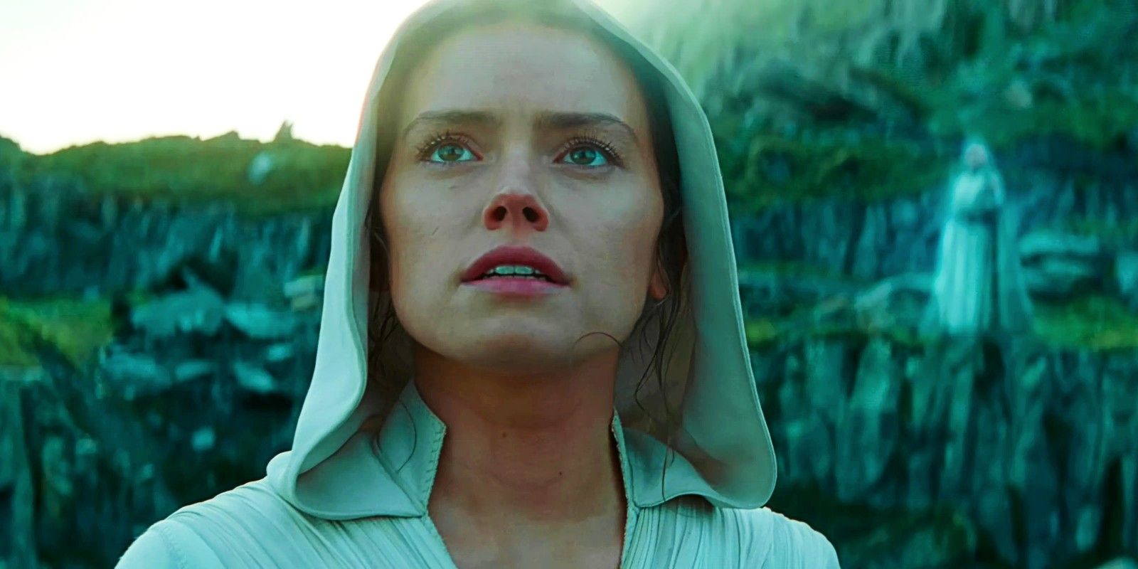 Daisy Ridley as Rey on Ahch-to in Star Wars The Rise of Skywalker