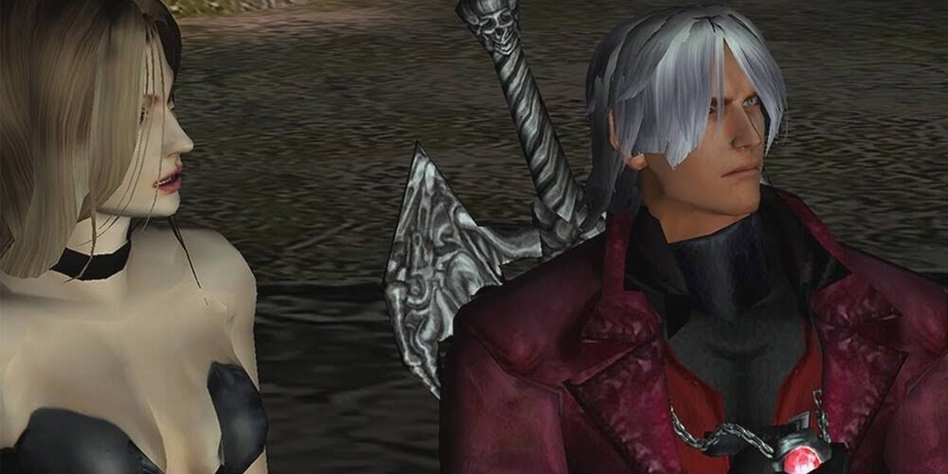 Dante standing with Trish in Devil May Cry Cropped