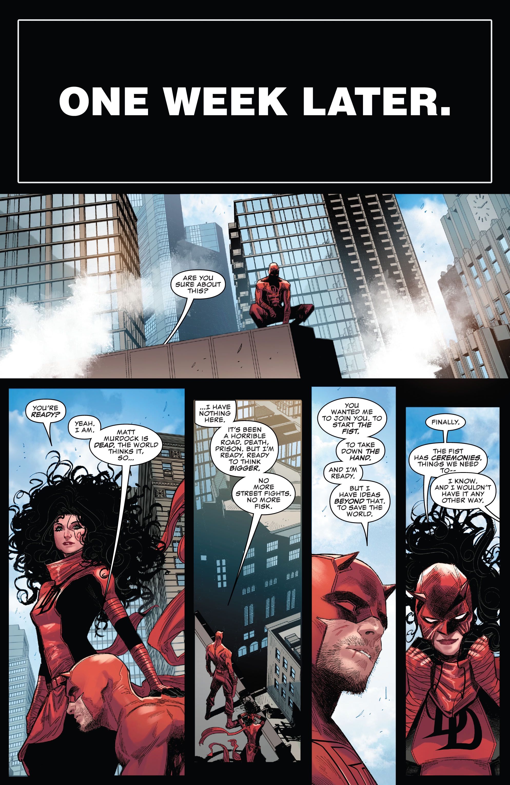 Daredevil and Elektra start the Fist