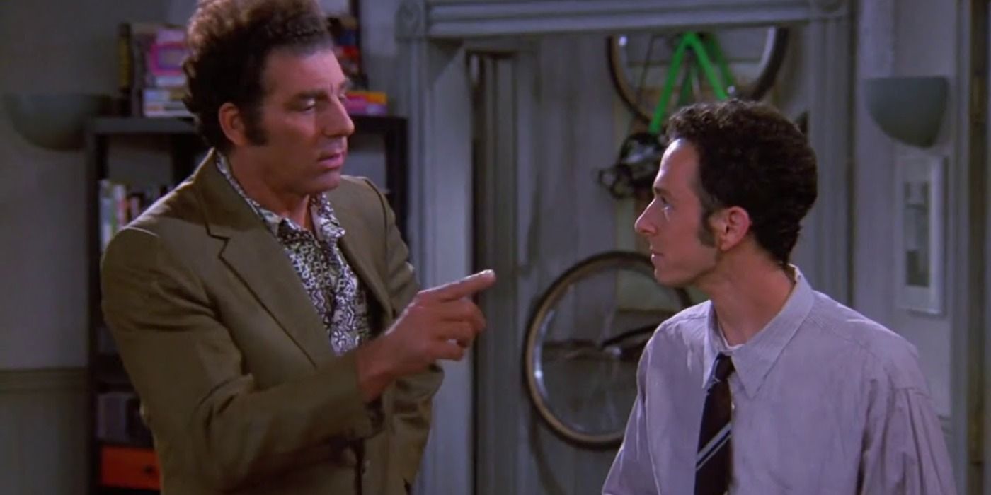 Darin and Kramer speak in Jerry's apartment