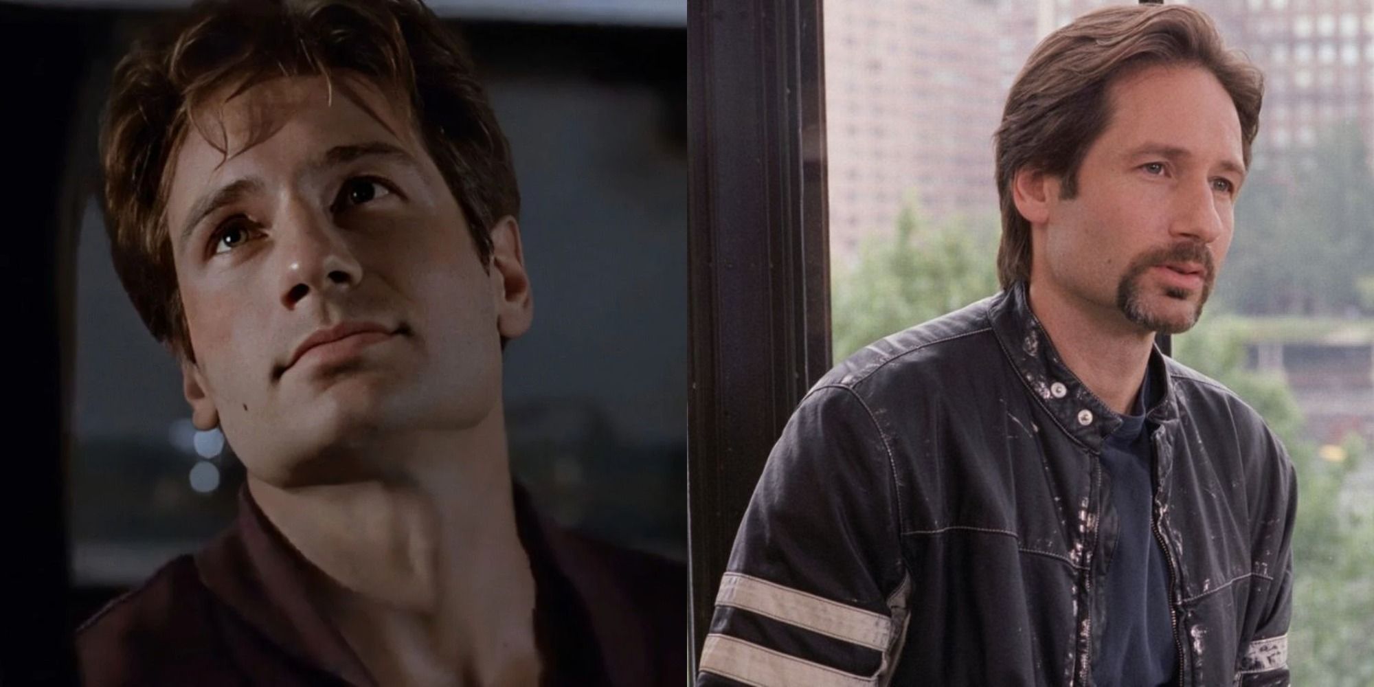 Split image showing David Duchovny in The X-Files and House of D.