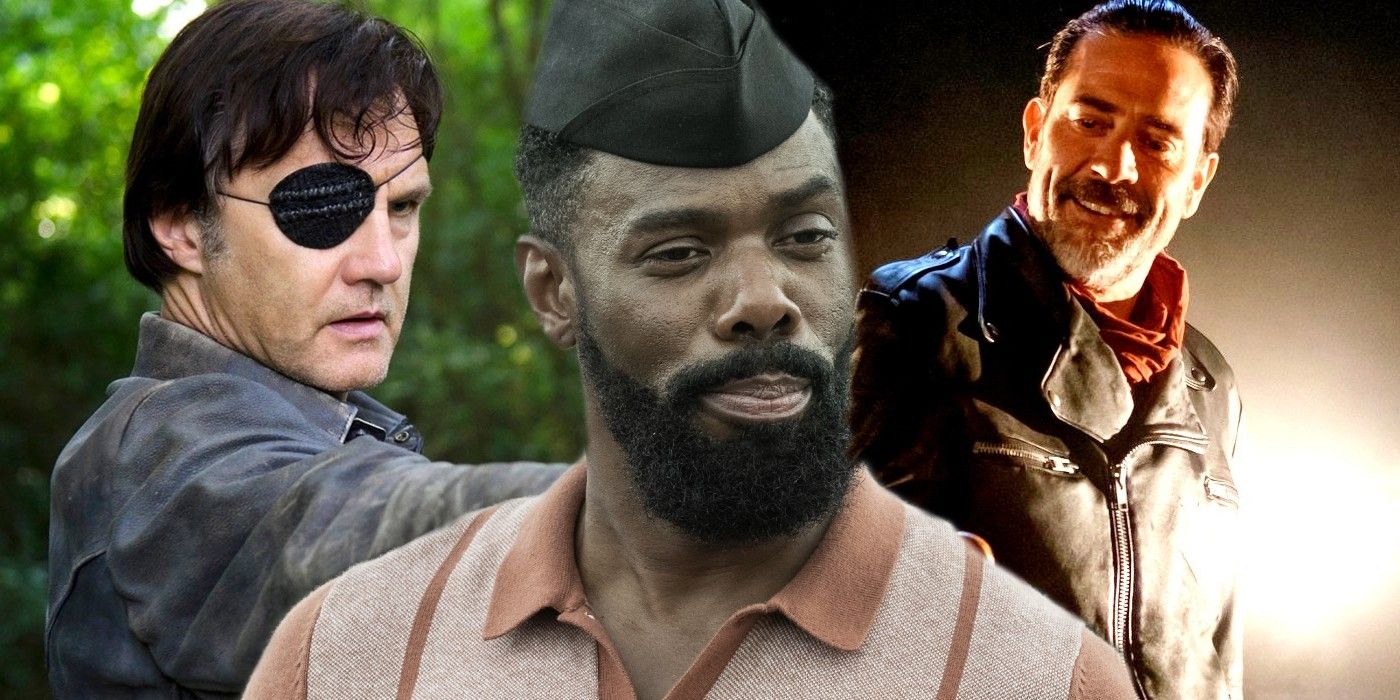 David Morrissey as Governor and Jeffrey Dean Morgan in Walking Dead and Colman Domingo as Strand in Fear