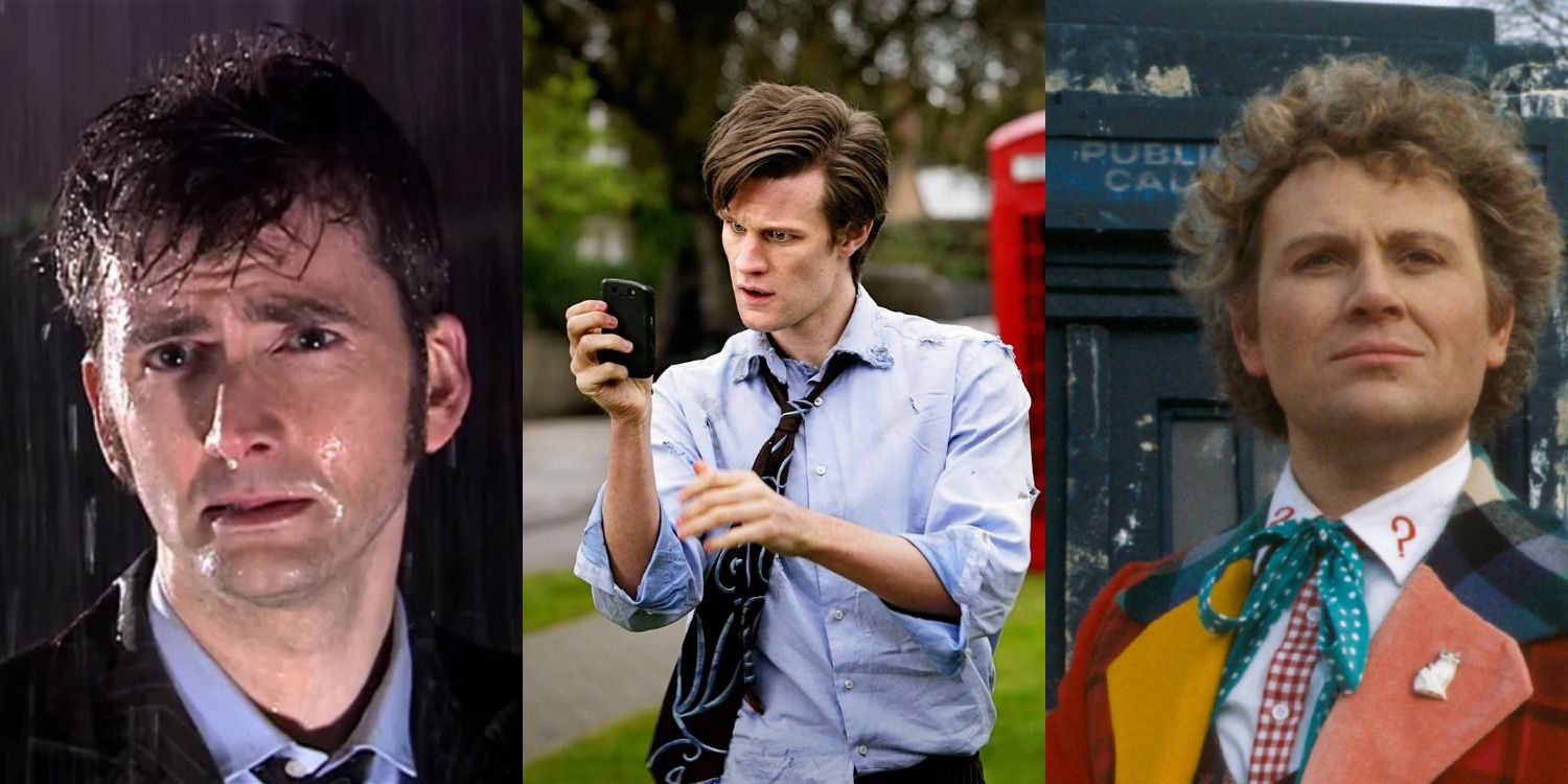 David Tennant as The Tenth Doctor, Matt Smith as The Eleventh Doctor and Colin Baker as The Sixth Doctor in Doctor Who Split Image