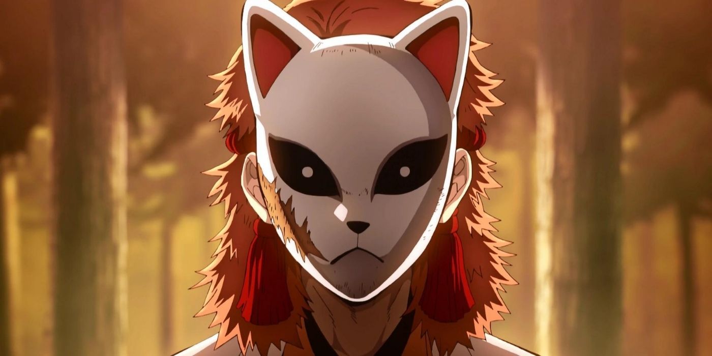 Sabito wearing a cat mask in Demon Slayer.