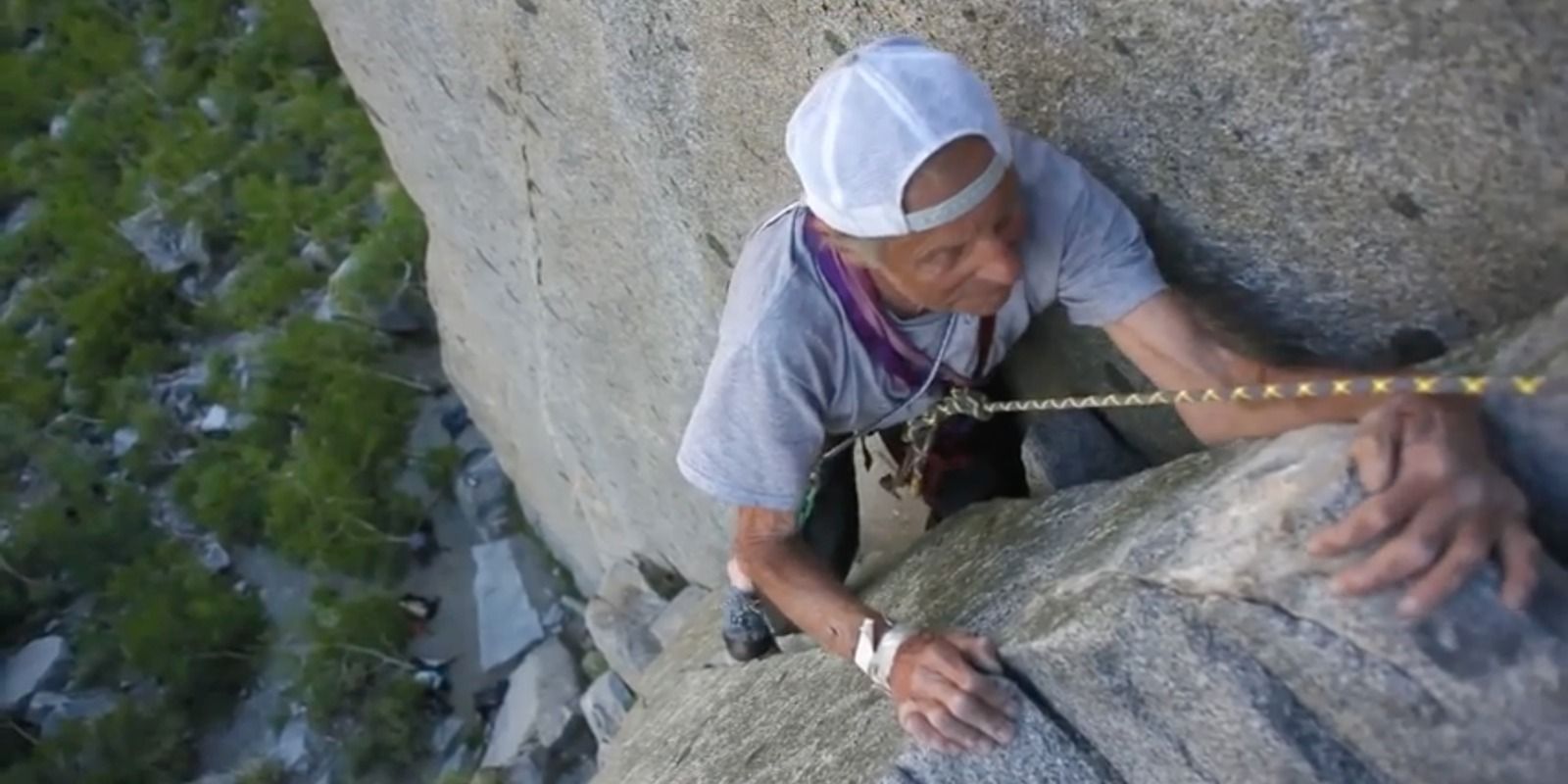 Fred climbing in Dirtbag: The Legend of Fred Beckey