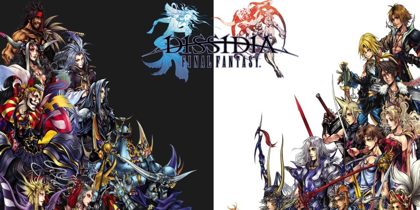 Promo art of the villains and heroes of Final Fantasy summoned by the two warring gods as their soldiers