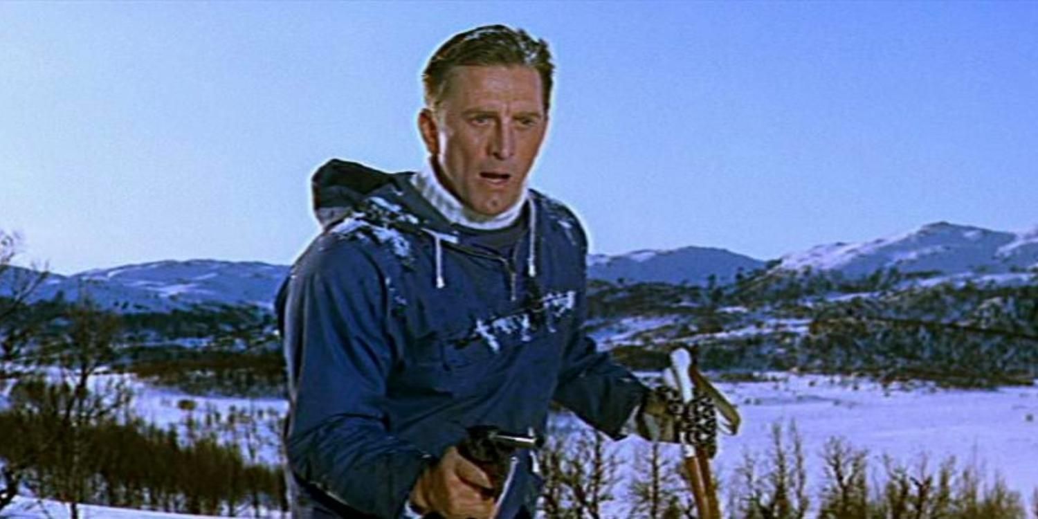 Dr Pederson threatening someone with a gun in The Heroes of Telemark