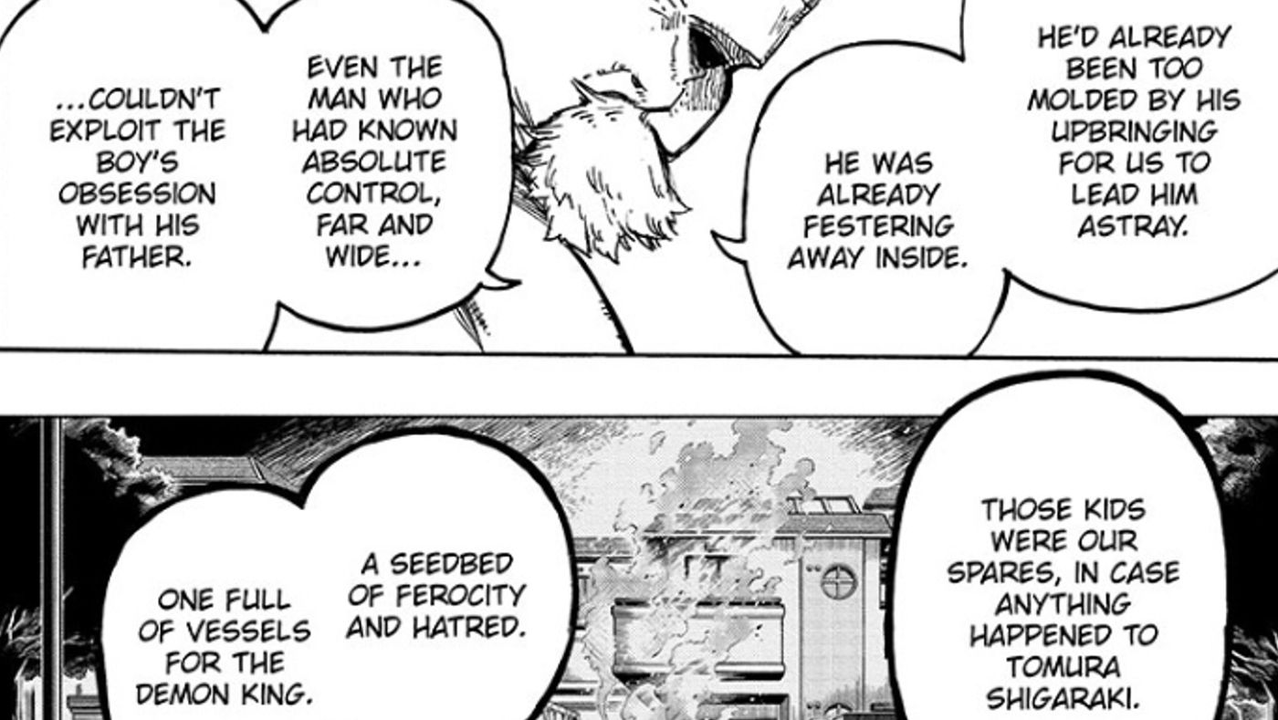 Dr. Daruma Ujiko explains that Dabi was a failed experiment in My Hero Academia chapter 350.