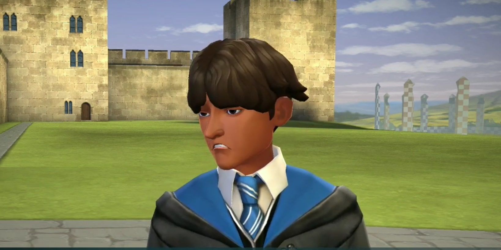 Brennan Doyle gives an expression of disgust in Harry Potter: Hogwarts Mystery 