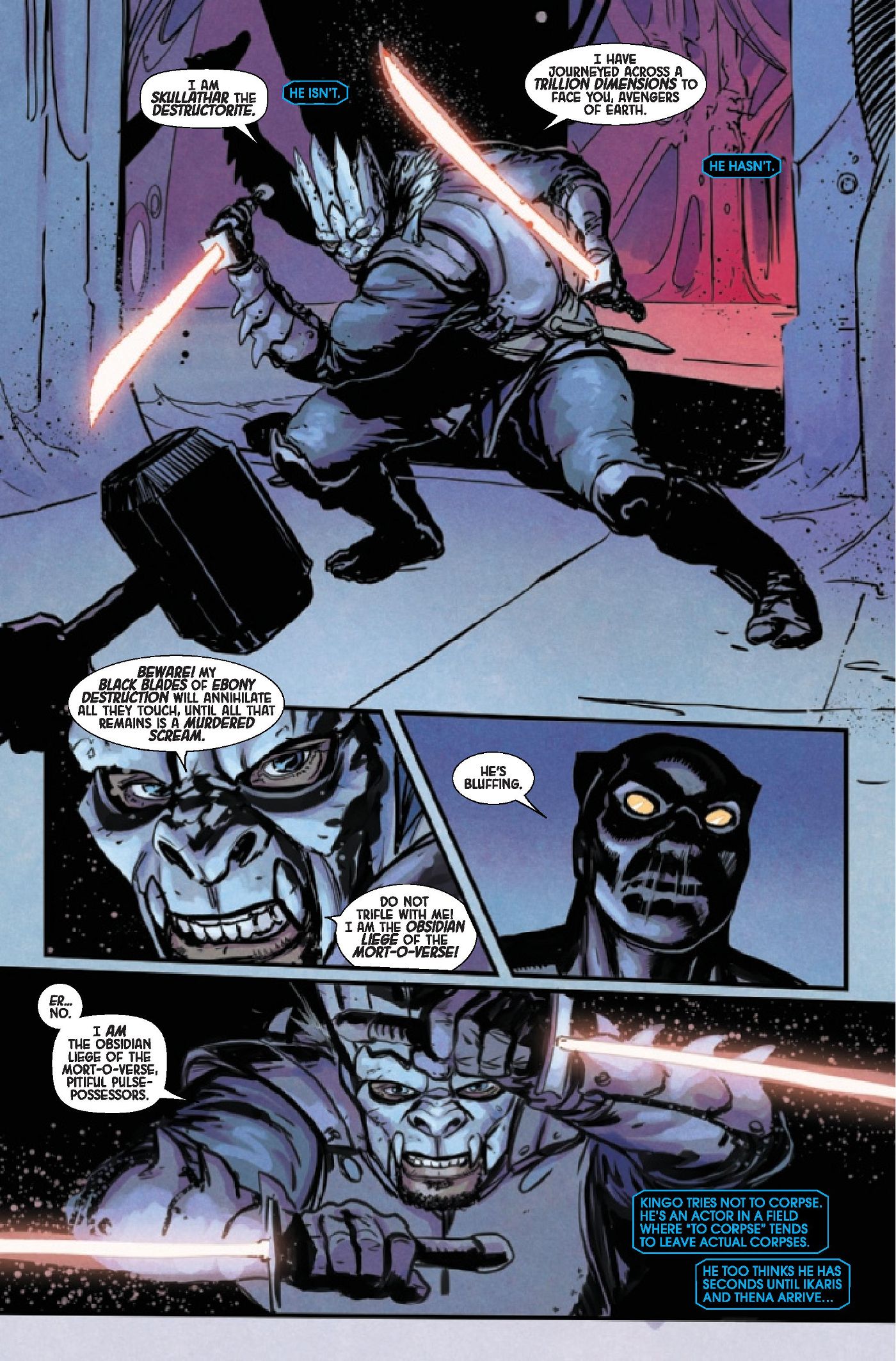 The Eternal Kingo facing the Avengers