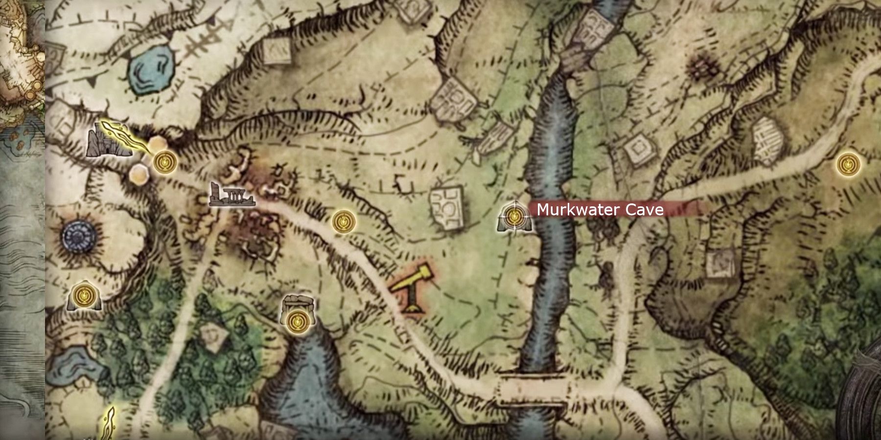 Elden Ring Murkwater Cave Patches Location Map