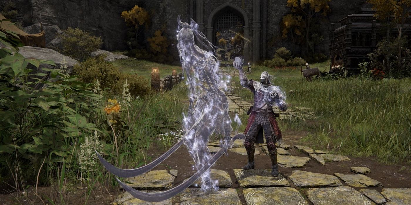The Tarnished calling upon a Spirit Summon in Elden Ring