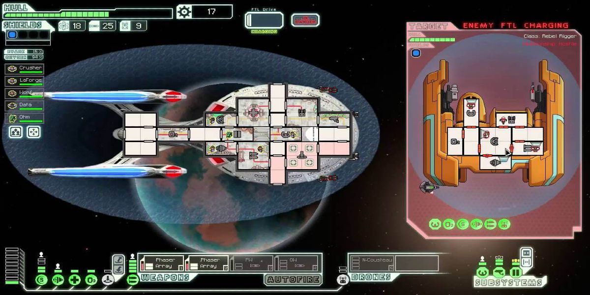 Gameplay of the 2012 roguelike video game FTL: Faster Than Light.
