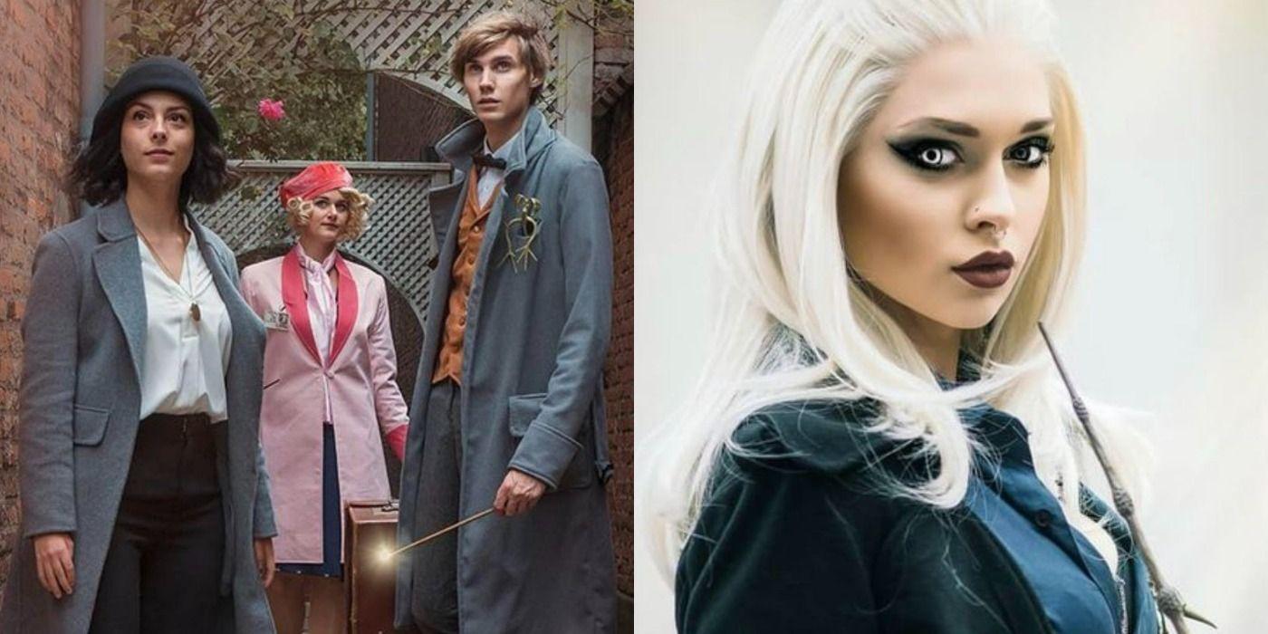 A split image showing different cosplays from Fantastic Beasts