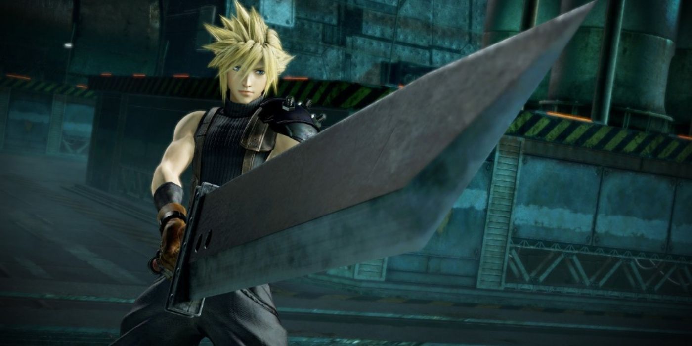 Cloud wielding his blade in Final Fantasy VII Remake