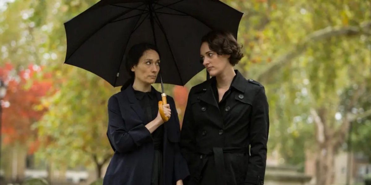Claire and Fleabag at a funeral.